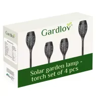 LED solárna lampička s dekoratívnym plameňom - 4ks