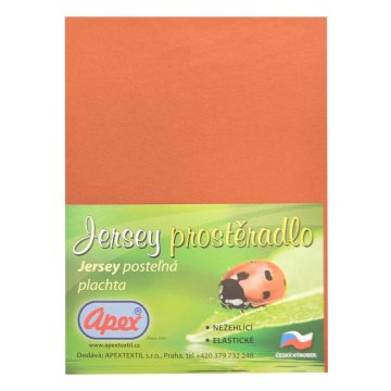 Jersey prestieradlo Apex - uni 140 x 200 cm - Tehlová