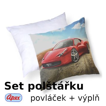 3D obliečka na vankúšik Apex - Auto - set Vankúšik s výplňou + Obliečka