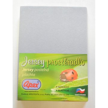 JERSEY prestieradlo APEX - Jednolôžko 90 x 200 cm - Šedá