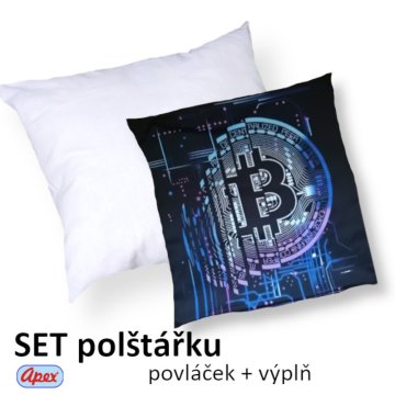 3D obliečka na vankúšik Apex - Bitcoin - Vankúšik s výplňou (100% pes guličkové duté vlákno)